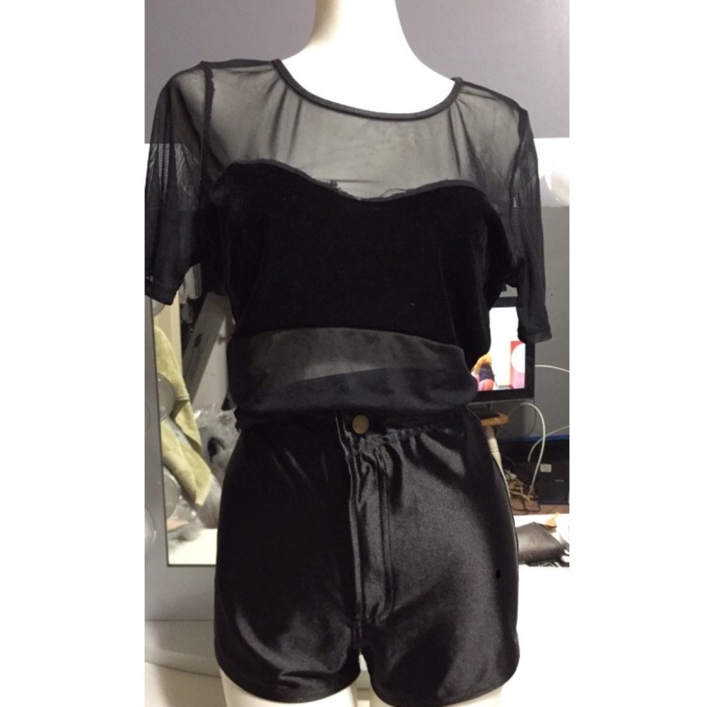 🎈SOLD🎈Vintage Sheer Suede Crop Top